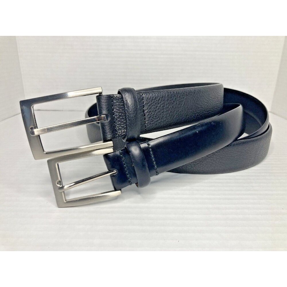 2 Jos A Bank MENS 38 Black Leather Belts 9357 / 0367 001